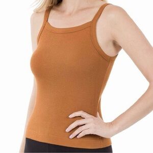 Almond Ribbed Sleeveless Top